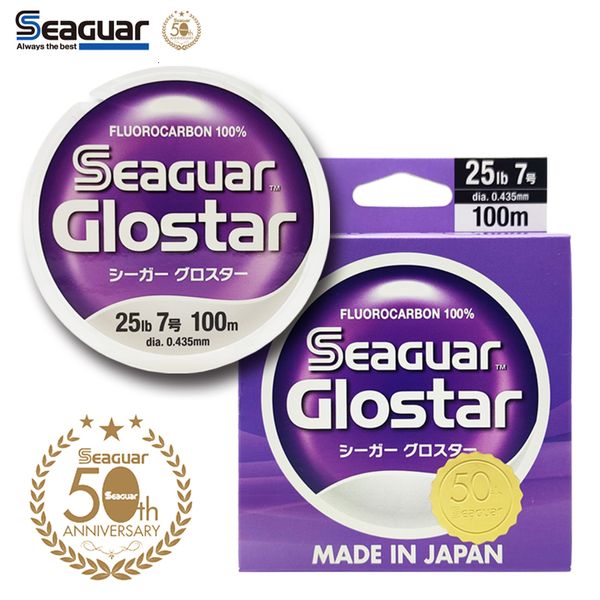 Linha de trança Seaguar Glostar Japão Fluorocabon 100 Fluorocarbon Pesca FC Choque Líder Isca Trelas Peixe 230907