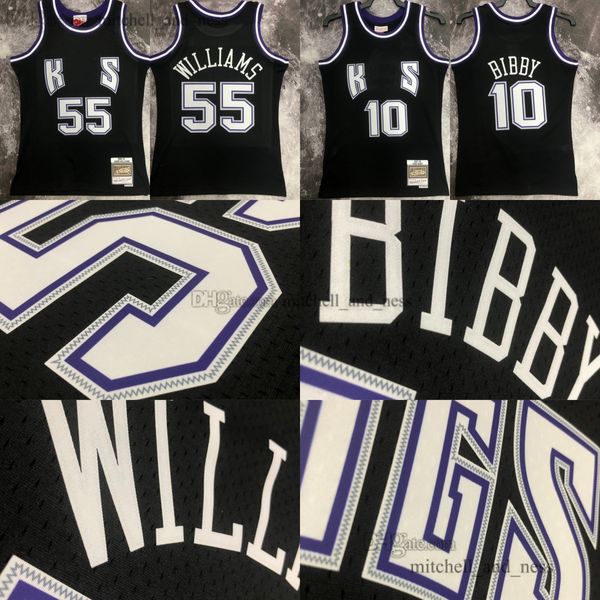 Impresso Retrocesso 2001-02 Basquete Jason 55 Williams Jersey Retro Preto 10 Mike Bibby Jerseys Clássico Respirável Camisas Esportivas para Mens Tamanho