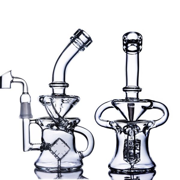 9 inç katı taban siyah cam bongs ile çift kol ağacı percs su borusu boro sanatçı dab teçhizatları 14 mm eklem yağ brülörü bubbler