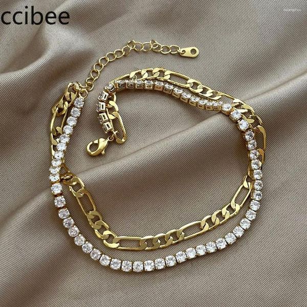 Accessori stile cavigliere Cavigliera con zirconi micro-intarsiati Catena con artigli placcata in oro 18k Ins Moda Hip-hop da donna all'ingrosso