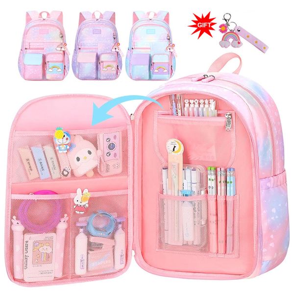 Borse da scuola Borse da scuola per ragazze carine Zaino per scuola primaria per bambini Borsa a tracolla Borsa per libri per bambini Zaino principessa Mochila Infantil 2 Szies 230907