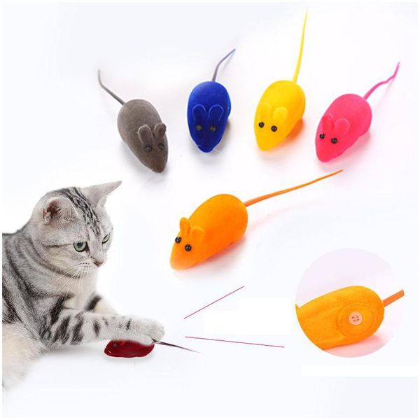 Giocattoli per gatti Giocattolo divertente Mini Simation Mouse per gatti Forniture per animali domestici per cani Può emettere un suono Drop Consegna Giardino domestico Dhgarden Dhcex