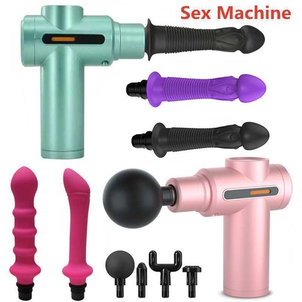 Sex-Massagegerät, automatische Maschine, Faszienmassagepistole, Kopfadapter, Vaginal-Anal-Vibrator, Orgasmus, Dildos, Penis, Frauen, Masturbator, Erwachsenes Spielzeug
