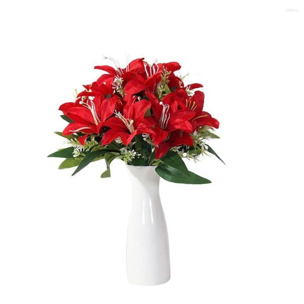 Flores decorativas vaso arranjo de flores buquê presente artesanal arte floral artificial flexível