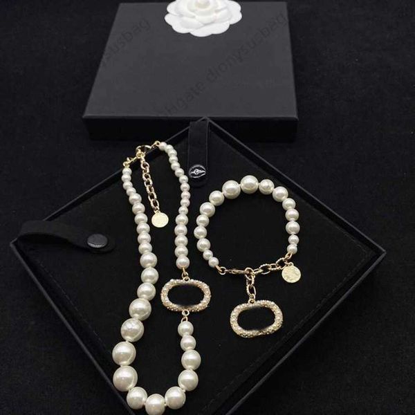 Designer-Schmuck-Halskette, Perlen-Anhänger-Armband, kleine Doppel-Halskette, hochwertige, passende Kragenkette