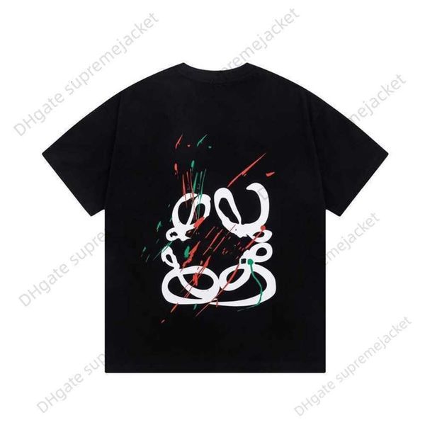 Luojia 2023LOE Yiwei Nuova Lettera Indietro T-shirt Graffiti grande dipinta a mano Unisex Antenato Uccello Parigi Asino 1