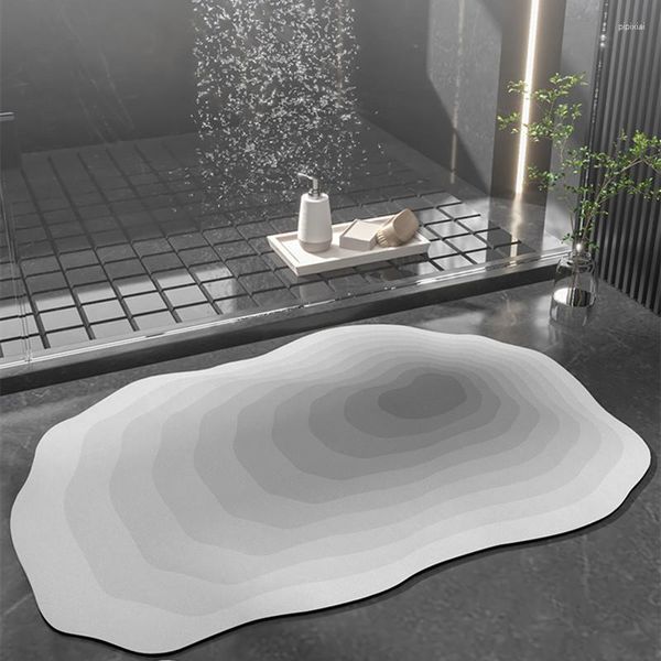 Banyo Paspasları Napa Deri Gradient Mat Yaratıcı Emici Ayak Hızlı kuruyan kaymaz duş kapısı halı banyo dekorasyonu
