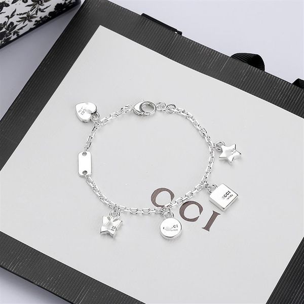 2023new luxo pequeno urso link correntes moda designer jóias 18k banhado a ouro-aço inoxidável casal pulseiras de casamento presente ac279v