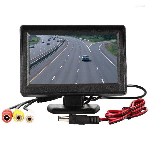 Monitor do carro para câmera de visão traseira portátil display reverso dispositivo entrada vídeo suporte 2 câmeras retrovisoras