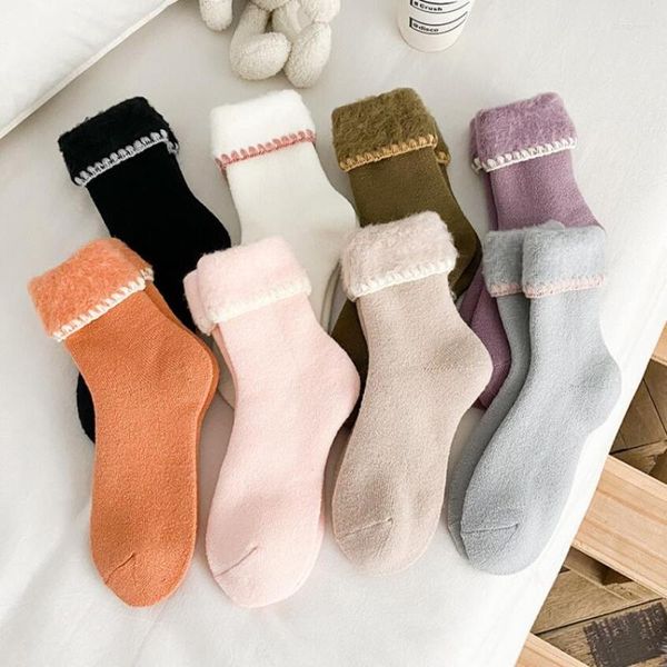 10 Paar Damen-Socken für den Winter, warm, verdickt, Thermowolle, Kaschmir, Schnee, nahtlose Socken, Samt, weiche Stiefel, Bodenschlafen
