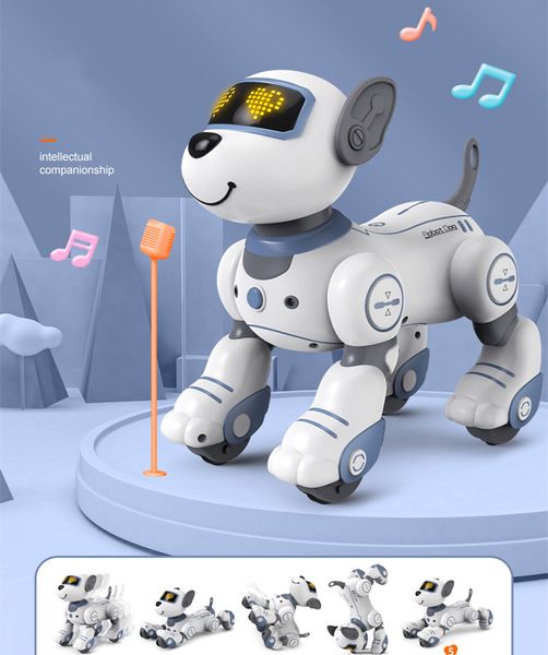 Cane robot intelligente telecomandato cucciolo elettrico giocattolo cane che cammina sarà chiamato acrobazia programmata canto danza robot chien robot juguete perro giocattoli interattivi per cani