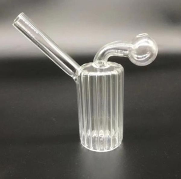 Grão vertical vidro fumar pote tubo de vidro queimador de óleo bong cachimbo de água fumar tubo de vidro transparente