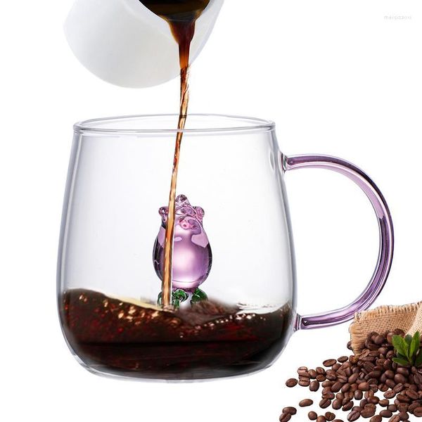 Бокалы для вина 3D стеклянная чашка с клубникой универсальные хрустальные чашки многофункциональные кофейные кружки эстетические