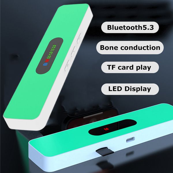 Sers portátil sob travesseiro condução óssea Ser Mini Bluetooth 53 Sleep Aid Music Box com display LED Suporte TF Card Play Timed Shutdow 230908