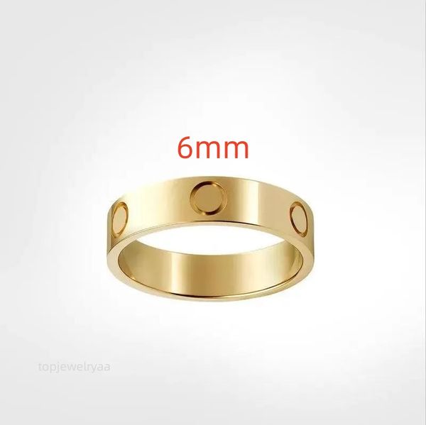 anello Anello di coppia di design Anello di lusso in oro e argento in oro rosa in acciaio inossidabile Donna Uomo Gioielli da sposa Regalo per feste femminili 4mm5mm6mm