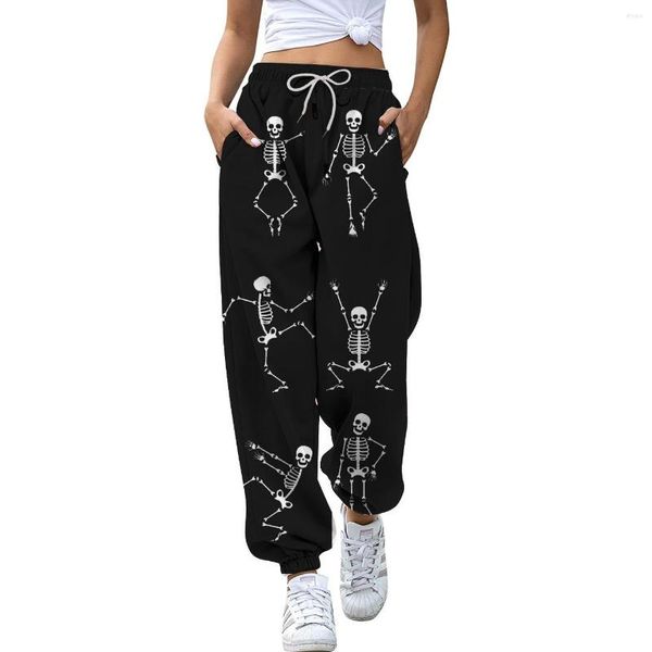 Pantaloni da uomo Halloween Leggings casual larghi stampati in 3D Sport 2023 Versione piccola da donna a vita alta Versatile