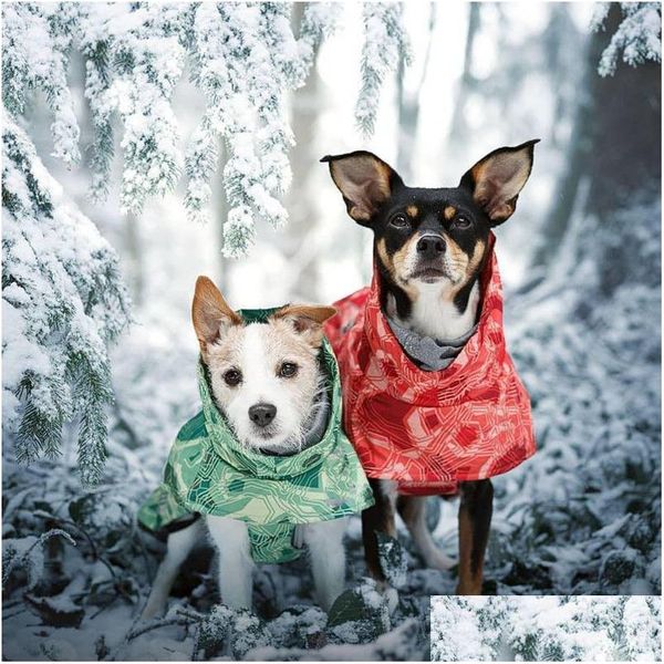 Ropa para perros Ropa Invierno Mascota Cachorro Moda Impreso Pequeño Abrigo Cálido Chaqueta de algodón Trajes Traje de esquí para perros Gatos Disfraz PS2115 Drop Dhart