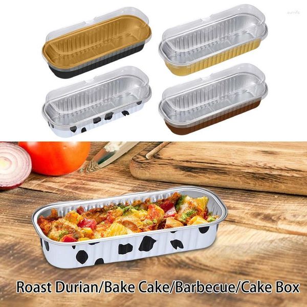 Stampi da forno Mini tortiera 200ml Stampo rettangolare in silicone antiaderente Pane tostato 20 pezzi Teglie in foglio di alluminio con coperchio