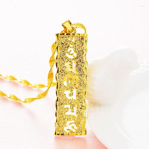 Ожерелья с подвеской, санскритский амулет, 18-каратное золото, мужские и женские буддийские верования, аксессуары, ювелирные изделия, подарок