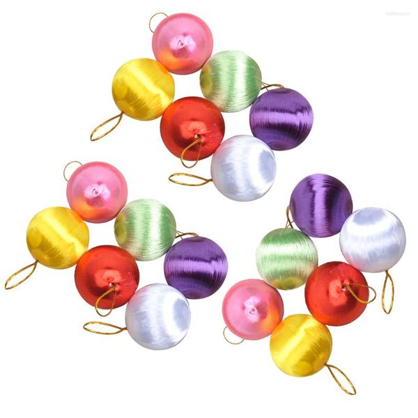 Dekorative Blumen, 30 Stück, Weihnachts-Schneekugel-Anhänger, Halloween-Dekoration, Festival, Satin, bunte Kugeln, Seidenschaum, Schneeball-Dekoration