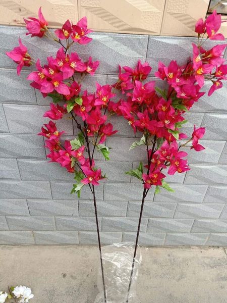 Flores artificiais grandes flor de cerejeira 46 polegadas 120 cm de comprimento Bougainvillea speetabilis podem ser usadas para jardim de casamento decorativo e shopping ZZ