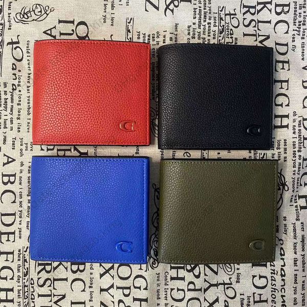 Top Herren Wallet Designer Kurzmünze Geldbörse Klassische ultradünne Litschee Muster Falten Sie Geldclip Multifunktional Karten-Karten-Karten-Beutel