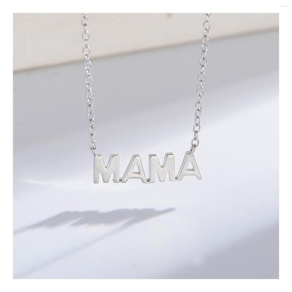 Collares colgantes Collar de mamá para madre Escritura de mujer Plata Mujeres Regalos del día de la madre Ly