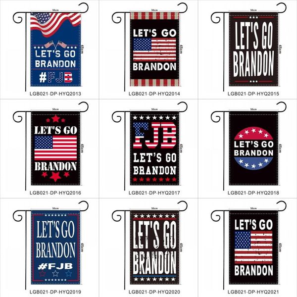 La più recente Lets Go Brandon Garden Flag 30x45cm Presidente USA Biden FJB Bandiere esterne Decorazione da giardino Bandiere americane Banner Ornamenti2686