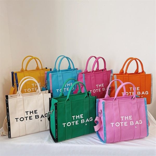 A sacola nova feminina designer de lona totes bolsas personalizadas criativo grande capacidade portátil ombro mensageiro bags252j