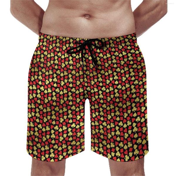 Herren-Shorts, Pokerkarten, Anzüge, Brett, Sommer, Herzen, Druck, Laufen, Strand, Männer, schnell trocknend, lässiges Design, Übergröße