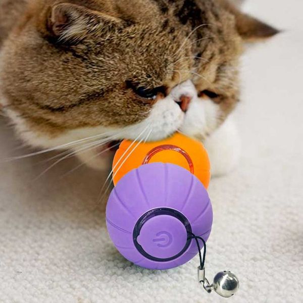 Outros suprimentos para gatos Brinquedo interativo inteligente Movimento automático saltando rolando bola para gatinho interno auto girando com sino de luz 230907