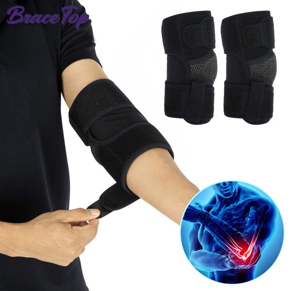 Coudières et genouillères BraceTop Sports Brace Tennis Compression Sleeve Wrap pour golfeur bursite bras tendinite sangle de soutien épicondylite unisexe 230907