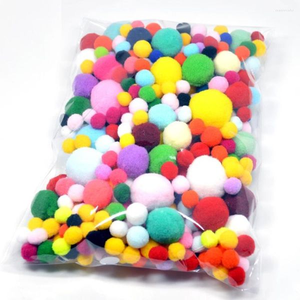 Fiori decorativi 10-30 mm 250pcs color pompon palline di pompon casa artigianato per la casa accessori giocattoli per giocattoli ghirlande ghirmati