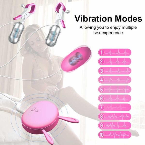 NXY Vibratoren Nippelklemmen, vibrierende Brustklammern, Stimulator, verdrahtetes Ei, Sexspielzeug für Frauen, Paare, Spaß 230809