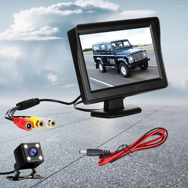 4.3 Polegada monitor de estacionamento automático hd câmera reversa visão noturna carro back up ângulo de visão de 170 graus tela lcd tft