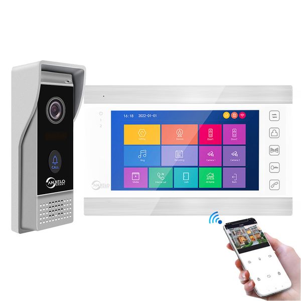 Heißer verkauf 7 zoll Touch-Taste Monitor Türklingel Kamera Video Intercom System Für Home Villa