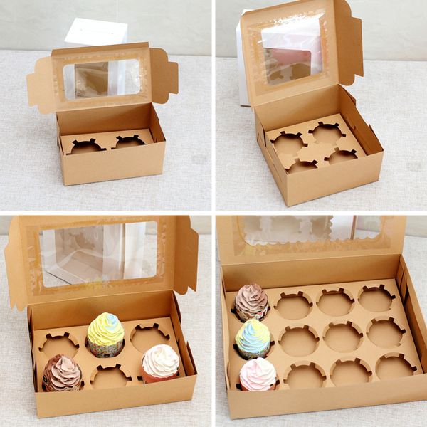 Другие товары для вечеринок, 10 шт./компл., портативная прозрачная коробка для кексов с окном, коробки для печенья и печенья, упаковка для кондитерских изделий, контейнер для десерта, подарочная коробка 230907