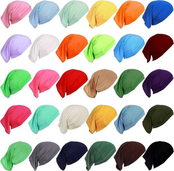 Sciarpe 30 Sciarpe Fasce per capelli Cappelli Fasce elastiche Sciarpe Unisex Capelli lunghi Blocco collo Copri unisex Multi colore Colori multipliLF2030908