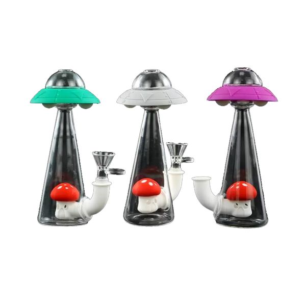 Bottiglia di fumo con disco volante alieno Pipa design UFO Bong portatile Strumenti per fumare facili da pulire