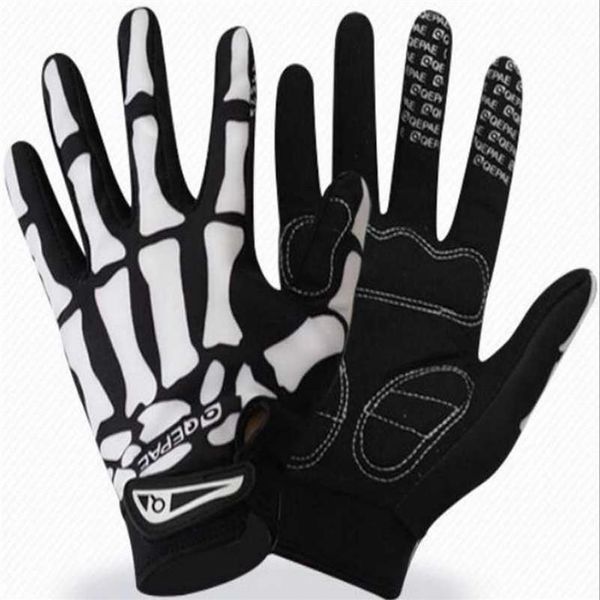 Guantes de ciclismo Guantes de ciclismo Deporte al aire libre Bicicleta de carreras Motocicleta Fantasma Esqueleto Cráneo Hueso Guantes T221019260N