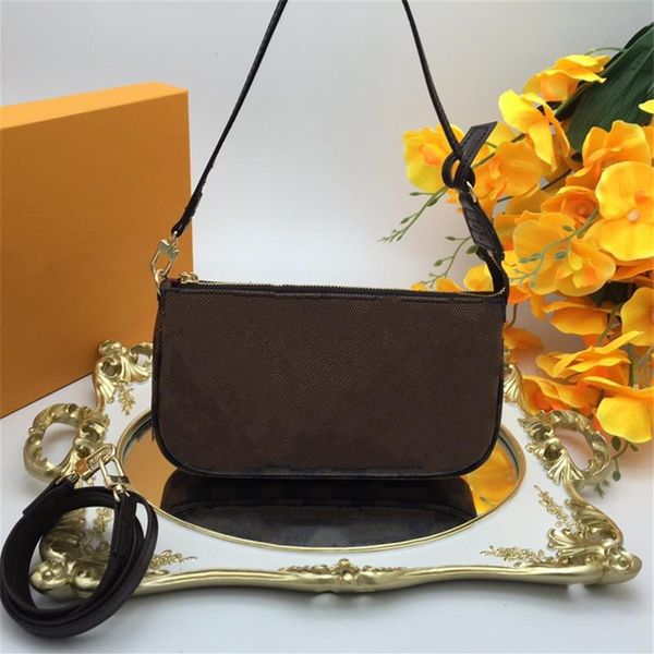 Mini pochette acessórios pequenas bolsas de ombro pequena bolsa com corrente de ouro bolsas fofas corpo cruzado peças de luxo mono ebene estampa ha235i