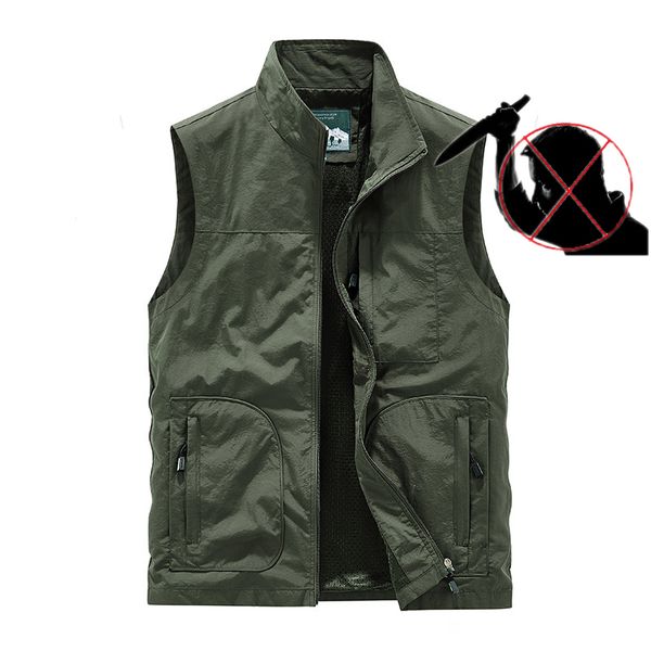 Coletes masculinos Roupas de autodefesa Equipamento tático anti corte faca resistente colete à prova de facadas sem mangas roupas de segurança militar uso civil 230909