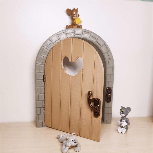 Katze Maus Jerrys Home Tür Steckdose Schutz Abdeckung Wand Aufkleber Schalter 3D Cartoon Niedliche Figur Anime Kinderzimmer Dekoration Geschenk 22042323e