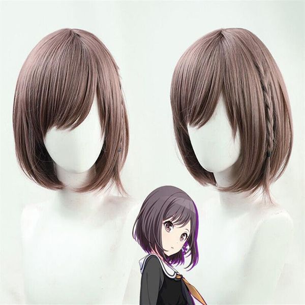 Shinonome ena cosplay peruca completa trançada marrom fibra resistente ao calor anime wigs205v