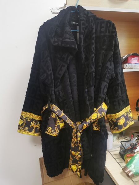 Ev Banyosu Robe Ins Mektup Jakard Sweetwear Siyah Yumuşak Dokun