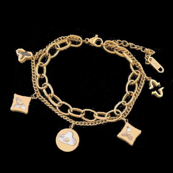 Pulseira feminina trevo de ouro feminino luxo cristal diamante pulseira com charme correto de alta qualidade pulseira de corrente de prata dia das bruxas família amor presente joias