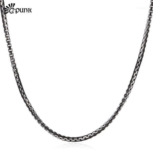 Collana con catena nera da 3 mm Collana alla moda per uomo Gioielli da uomo di alta qualità Tutta in lega di alluminio 3 dimensioni N204G1263x