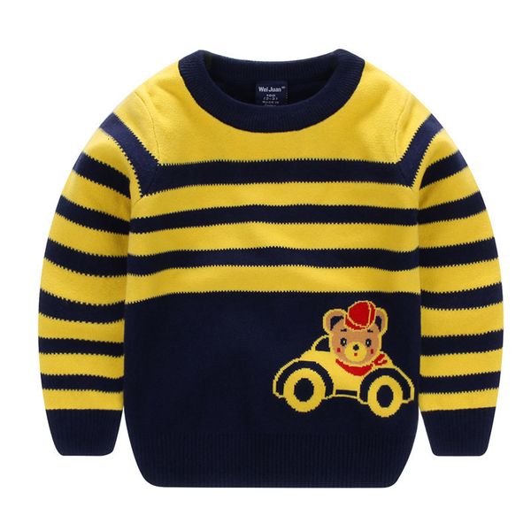 Pullover Ragazzi Maglione Autunno Bambini 2023 A righe Auto Maglieria Moda Ragazzo Manica lunga 3 7 Anni Bambini 230909