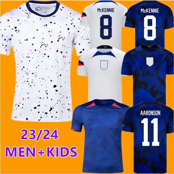 23 24 USWNT 4 estrelas mulheres camisas de futebol crianças kit morgan usmnt 2024 2023 maillot camisas de futebol américa crianças kits treinamento copa do mundo smith 9899