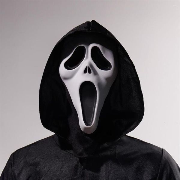 Máscaras de festa branco horror fantasma rosto cosplay gritando demônio assustador traje de halloween props301q